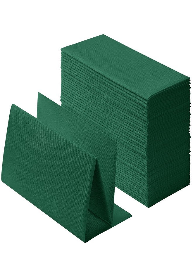 BloominGoods 100-Pack Linen-Feel Green Napkins, 16"x16" Dinner Napkins for Restaurant, Party, Kitchen Or Event, Bookfolded Guest Towel for Bathroom, Guestroom Or Vanity. - Image 1